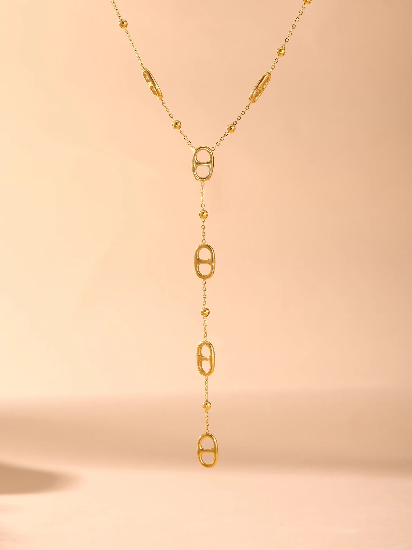 Nivora Fashion Long Chain Stainless Steel Necklacs For Women PVD Real Gold Plated Metal Female Collar Party Banquet Jewelry