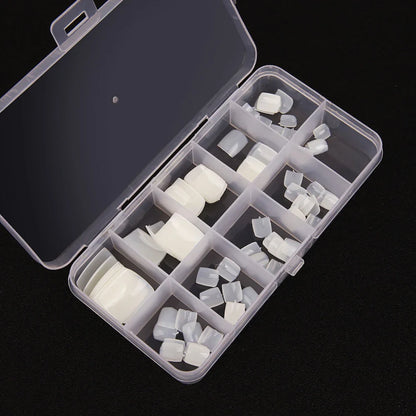 100pcs False Toe Nails Tips Full Cover Press on Toe Foot Nails Tips Artificial Acrylic Nail Capsules False Nail Manicure Tools