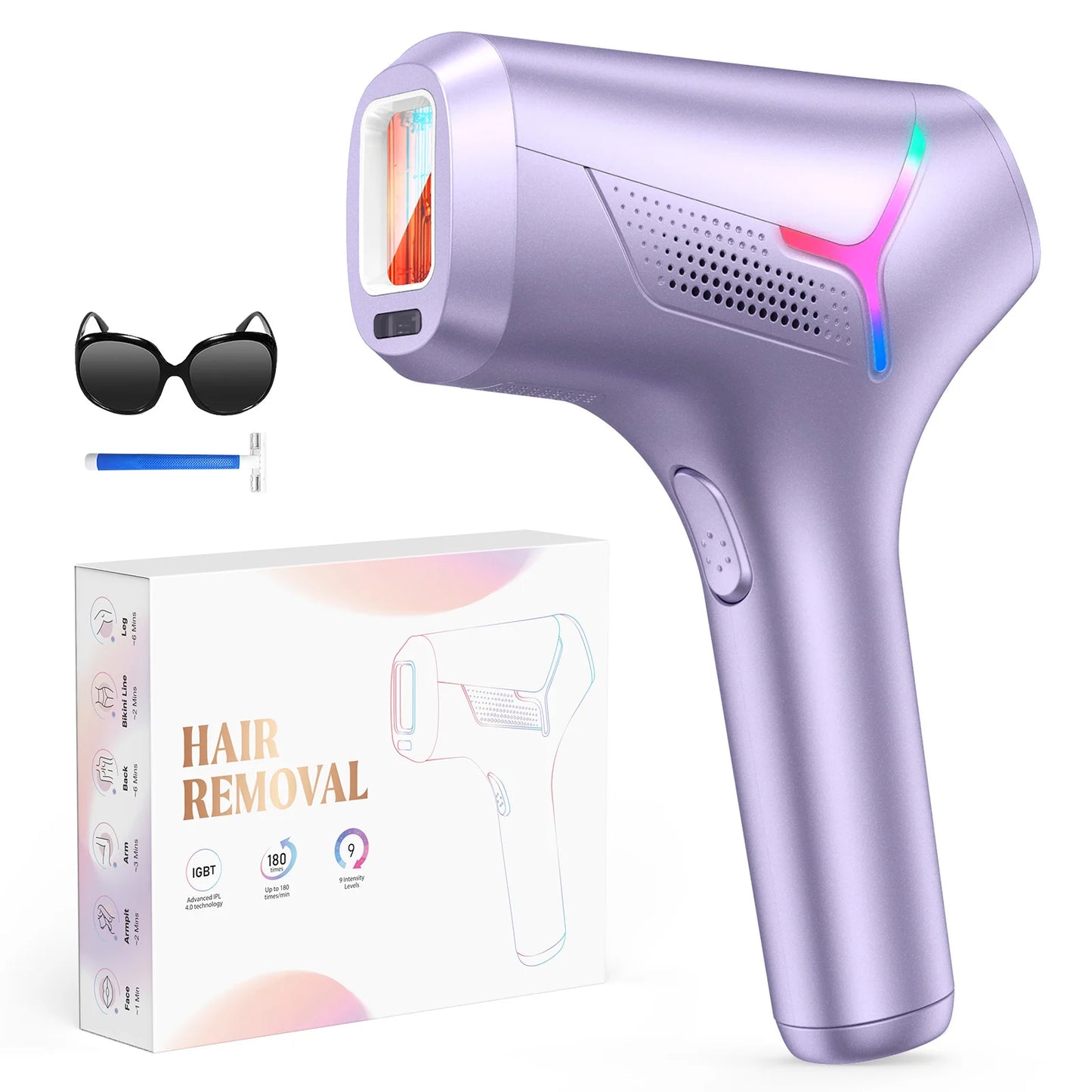 990000 Flashes Laser Hair Removal for Women and Men IPL Hair Removal Body Bikini and Facial Areas Painless Permanent HairRemoval