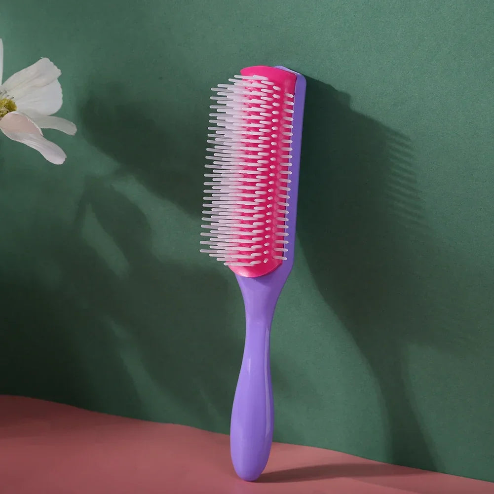 Women Hair Comb 9-Rows Detangler Scalp Massager Comb Curly Hair Brush For Denman Brush Straight Curly Wet Hairbrush Styling Tool