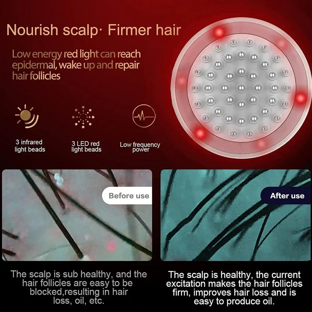 Electric Scalp Massage Comb Therapy EMS Vibration Massage Brush Anti-Hair Loss Medicine Scalp Oil Applicator With Liquid Guide