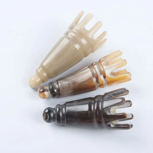 Scalp Massager Brush Ox Horn Massage Comb Acupoint Gua Sha Scrapping Head Long Pointed Shampoo Comb Relaxation Therapy