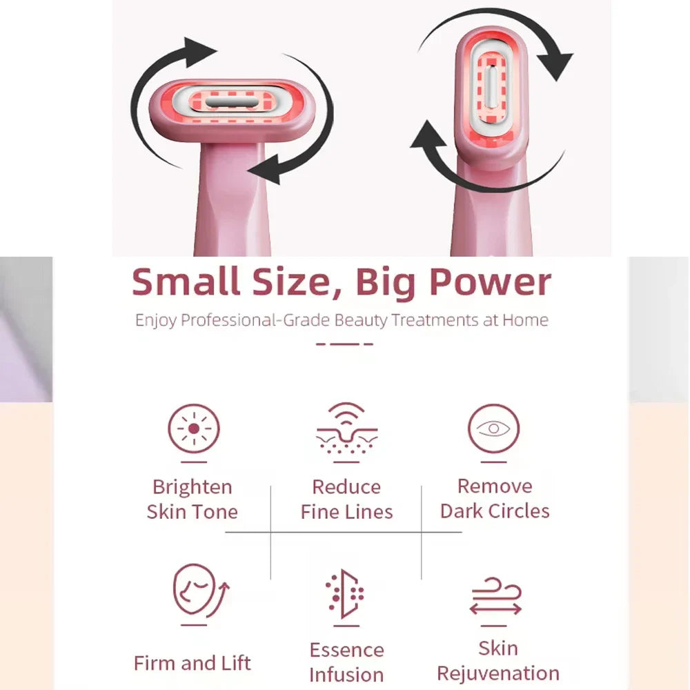 360° Rotating EMS Microcurrent Face Lifting Red Light Facial Wand Eye Neck Massager Skin Tightening Anti Wrinkle Eye Beauty Care