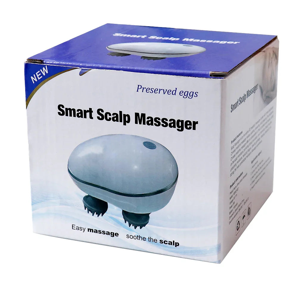 Infrared Smart Scalp Massager Wireless 4 Kneading Massage Heads Body Massager for Hair Growth Stress Kneading Vibration Roller