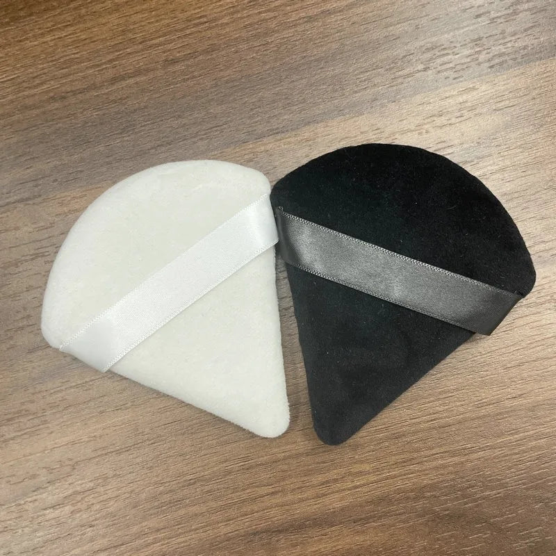 3-in-1 Black Velvet Powder Puff-Triangle Makeup Sponge for Liquid/Cream/Powder Blending,Non-Latex Soft Blender with Portable