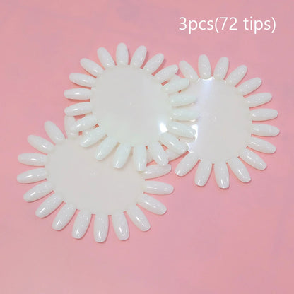 Nail Display Sticks Nail Swatch False Nail Tips Nail Gel Polish Practice Clear Natural Colors Display Board for Nail Art Tools