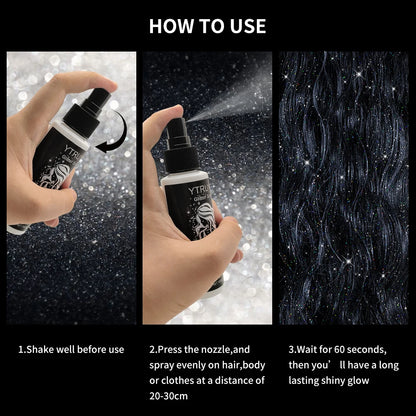 100ml high gloss glitter spray, can be used for body/hair/clothes