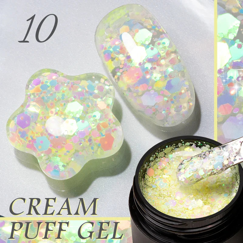BOZLIN 5ml Sparkling Chameleon Mica Shell Gel Polish Colorful Sequins Manicure Semi Permanent Soak Off Nail Art Gel Varnish