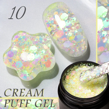 BOZLIN 5ml Sparkling Chameleon Mica Shell Gel Polish Colorful Sequins Manicure Semi Permanent Soak Off Nail Art Gel Varnish