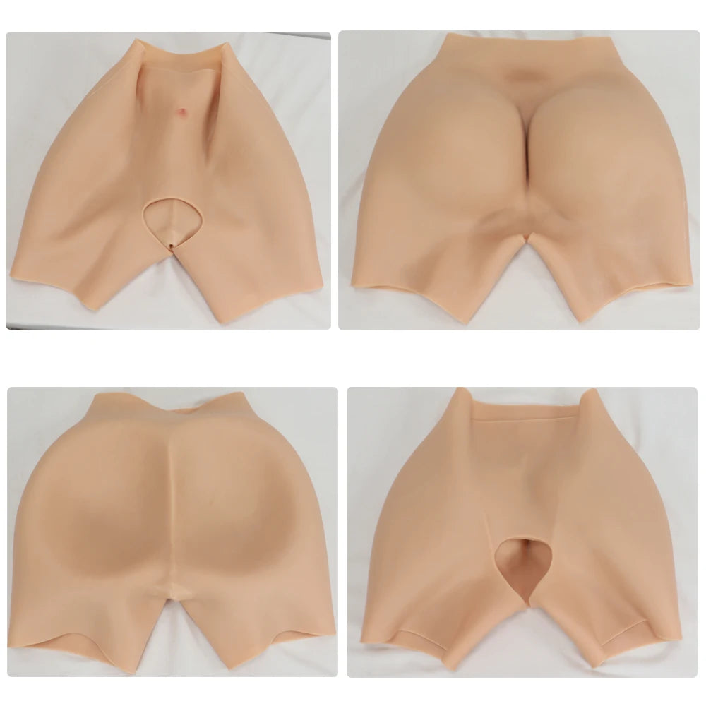 YUERUGOU Silicone Butt Hip Enhancement Women Open Crotch Pants Artificial Hip Shaper Padded Cosplay African Woman Plus Size Wear