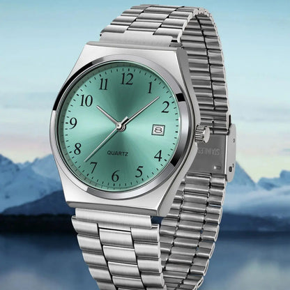 LUCKY FOX - Stylish & Minimalist Stainless Steel Wristwatch with Black Dial - Precise Timekeeping for Everyday