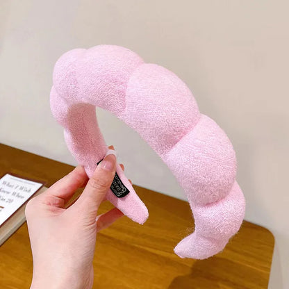 Simple Cloud Sponge Headband for Women Korean Style Candy Color Wide Brim Headband Fashion Girl Face Wash Headband Hair Accessor