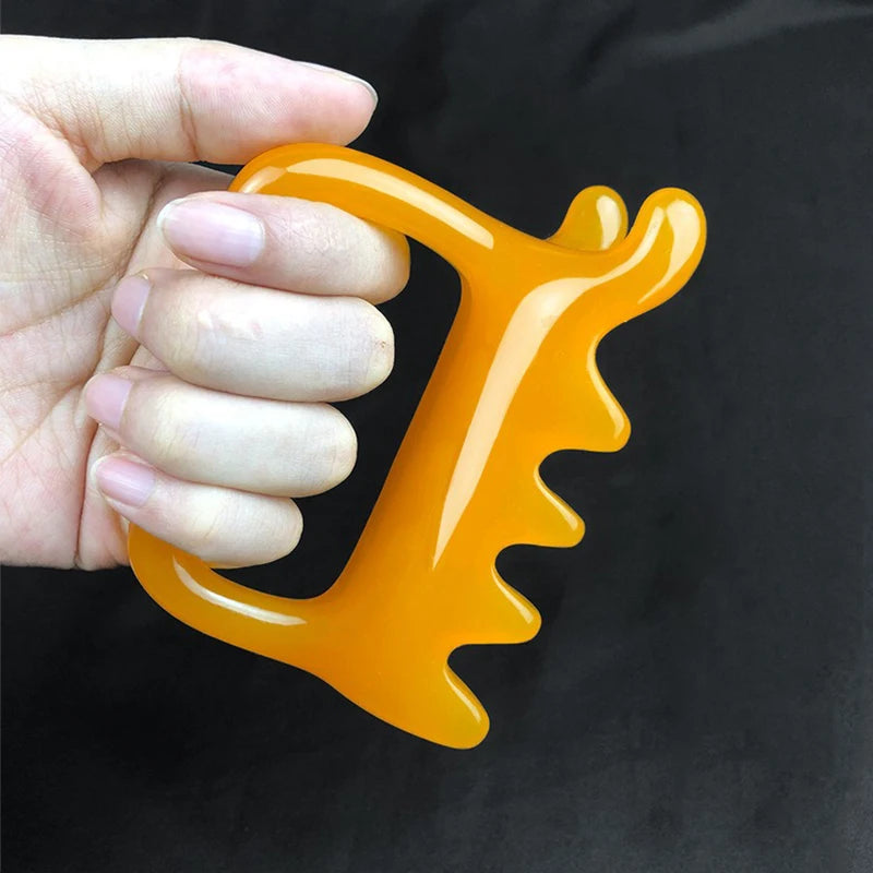 Dual-Push Meridian Spine Gua Sha Massage Handheld Face Resin Massager Release Tool Muscle Scraping Tool for Deep Tissue Therapy