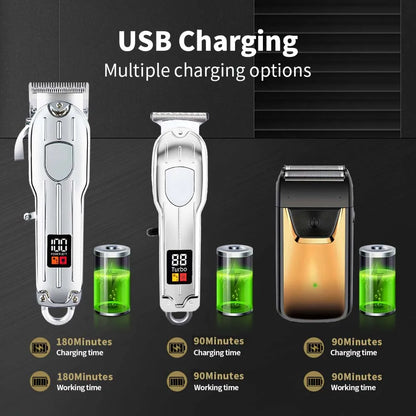 Hair Clippers Set for Men, Cordless Hair Clipper Shaver Beard Trimmer, Hair Cutting Machine for Men, Holiday Gift for Him