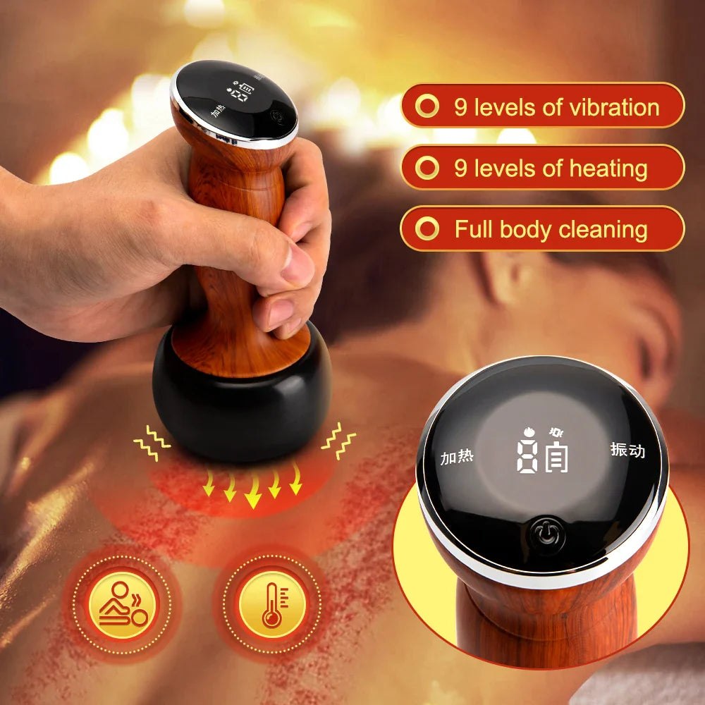 Electric Hot Stone Scraping Massaging Bianstone Guasha Massager Hot Compress Spa Scraping Back Relax Muscles Massage Skin Lift
