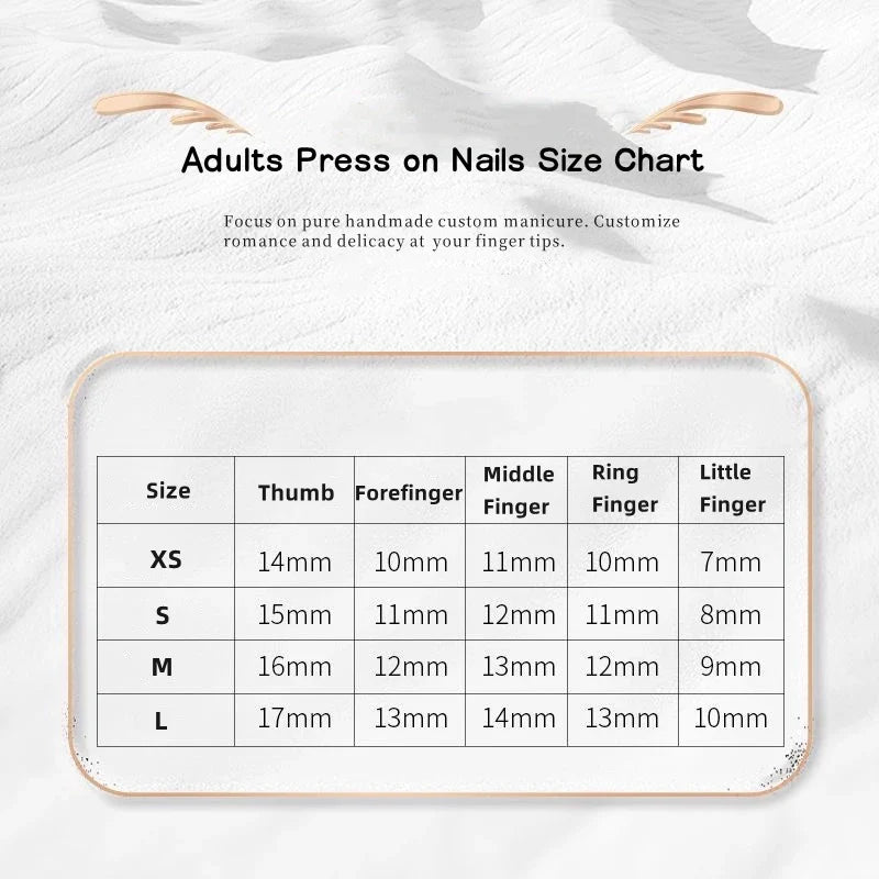 10PCS Handmade Press on Nails Reusable Adhesive False Nails Fake Nails Wearwable Manicure Art Finger Tips Decoration Fashionista