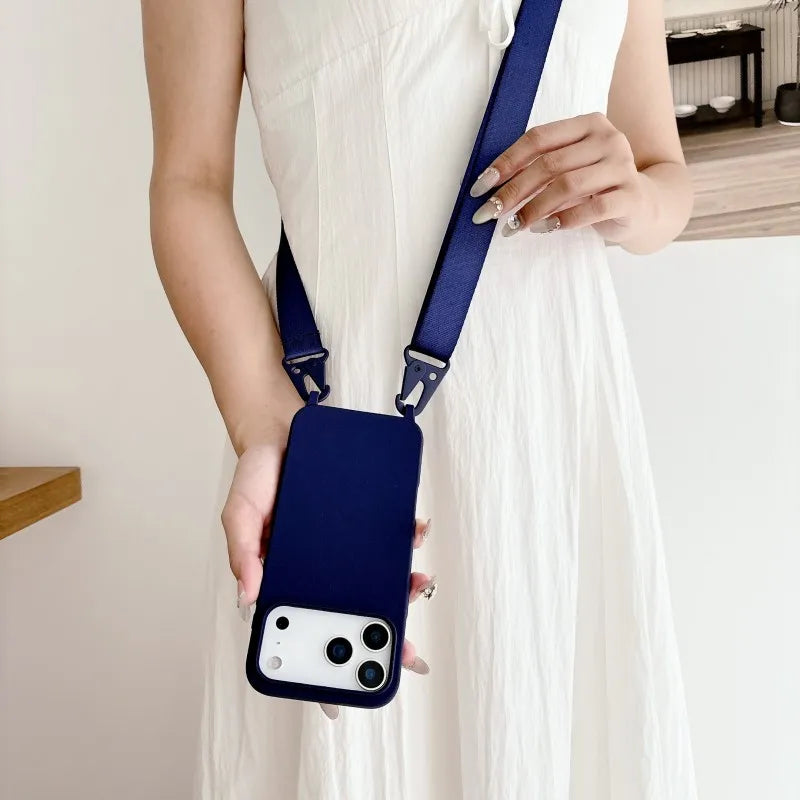 Candy Strap Case For iPhone 17 Pro Max 16E 16 14 15 Plus 13 11 12 Air Crossbody Lanyard Cord Rope Soft Silicone Shockproof Cover