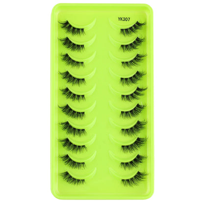 New Half Eyelashes 3/10Pairs Half Lashes Natural 3D Cat Eye Lashes Clear Stem False Eyelash Extension Makeup Faux Cils maquiagem