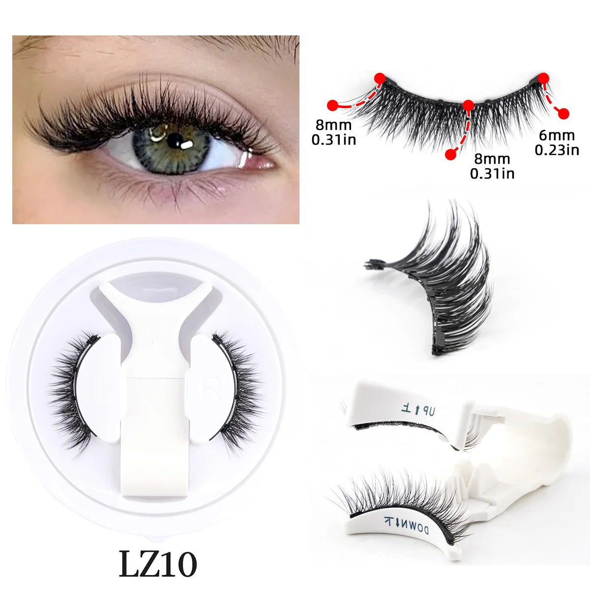 1 Pair Reusable Magnetic Eyelashes Set With Magnetic Tweezers Natural Faux Mink Lashes Fluffy Fake Eyelash Extension Makeup Tool