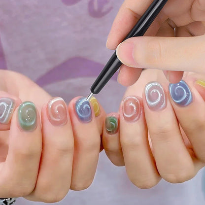 3D New Lollipop Vortex Cat Eye Nail Magnetic Pen Suck Rainbow Halo Vortex Nail Art Magnet Pen for CatEye MagneticGel Nail Polish