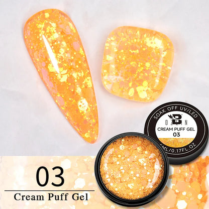 BOZLIN 5ml Sparkling Chameleon Mica Shell Gel Polish Colorful Sequins Manicure Semi Permanent Soak Off Nail Art Gel Varnish