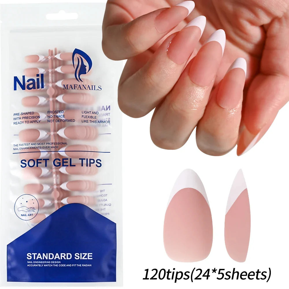 100pcs Black Almond Fake Nail Mid-length Solid Color Artificial Nail Removable Press On Nails Tip Almond Nail Art False Nail