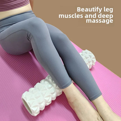 ‌Dual-Surface Foam Roller for Leg Toning & Muscle Relaxation – Yoga Fitness Tool, Portable Massage Stick for Home Gym