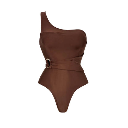 2Pcs Deep V Swimsuit With Long Skirt Women Sexy Swimwear Female Bikini Cut Out Biquini Swim Suit Shiny Button Bodysuit Beachwear