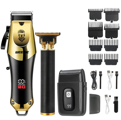 Vintage T9 Machine Electric Professional Hair Clippers Beard Clipper Rechargeable Men's Shaver Hair Trimmer Kit Boyfriend Gift