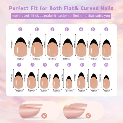 150Pcs/Box French False Nails Scarless Removable Coffin Almond Fake Nail Artificial Acrylic Patches Reusable Press On Nail Tips