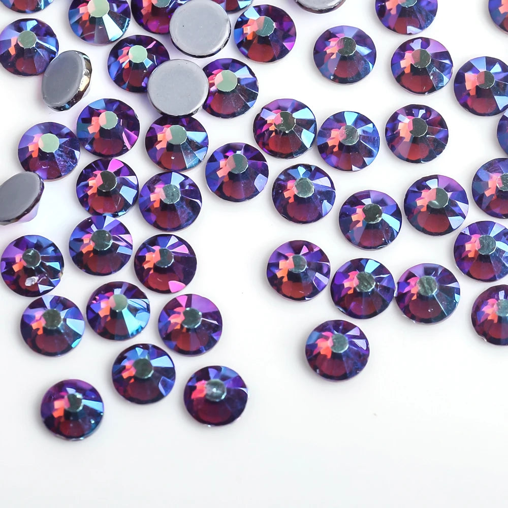 SS16 SS20 Glitter стразы Crystal Hotfix Rhinestones 1440pcs/pack Crystal AB Hot Fix Rhinestone for Apparel Wedding Dress E7021
