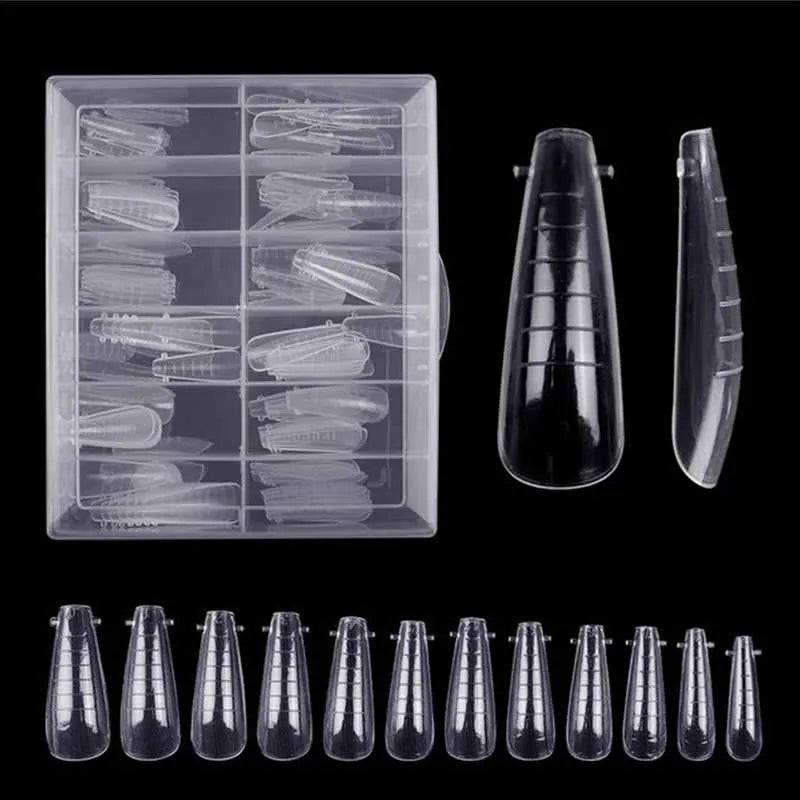 Poly Nail Gel Dual Forms Quick Building Extension Mold  Plastic Curve False Tips UV Builder Nail Art Tool