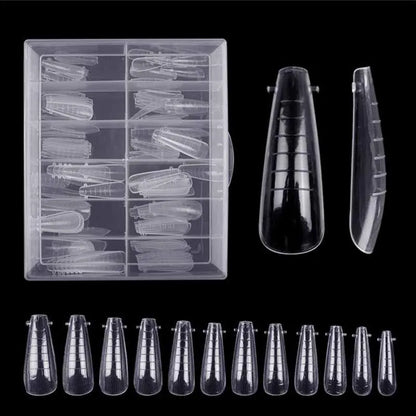 Poly Nail Gel Dual Forms Quick Building Extension Mold  Plastic Curve False Tips UV Builder Nail Art Tool