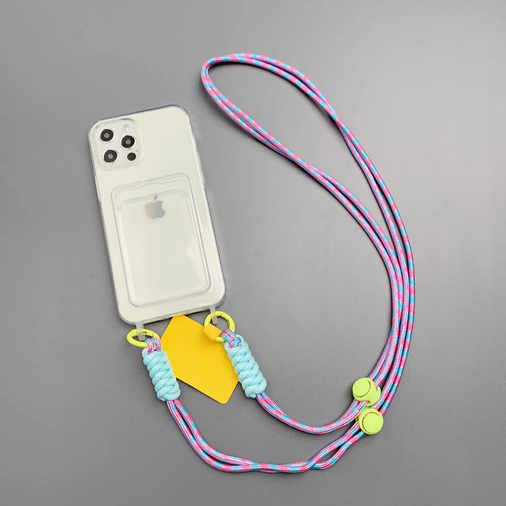 Crossbody Necklace Cord Lanyard Transparent Case For iPhone 11 12 13 14 15 Pro Max 6 7 8 Plus X XR XS Max Strap Hang Rope Cover