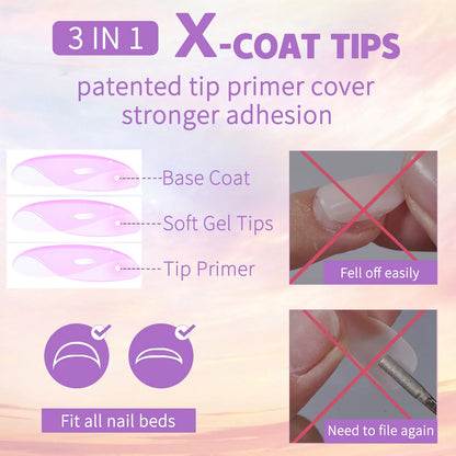 150Pcs/Box French False Nails Scarless Removable Coffin Almond Fake Nail Artificial Acrylic Patches Reusable Press On Nail Tips