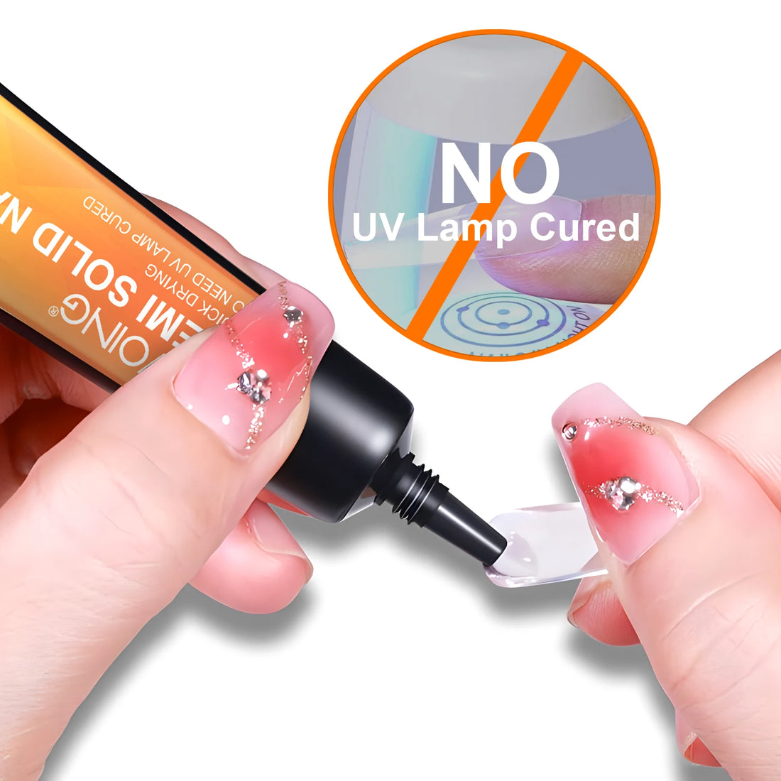 Quick-Dry Nail Glue，Semi solid Super Strong Adhesive For Press-On Nails，Rhinestones，Acrylic Nails，Fake Nail，No need UV/LED Cured