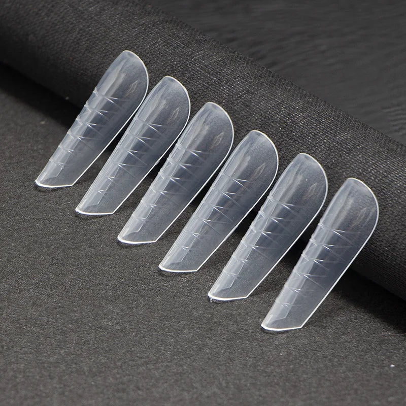 Poly Nail Gel Dual Forms Quick Building Extension Mold  Plastic Curve False Tips UV Builder Nail Art Tool