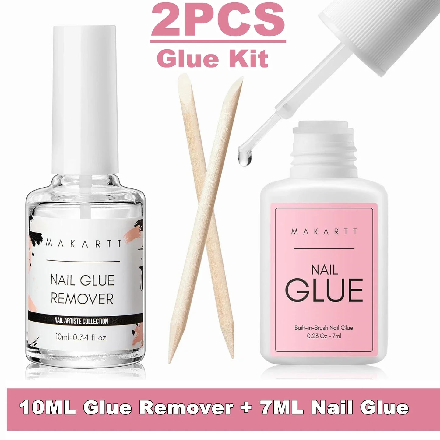 Makartt Nail Gel Glue for Press On Nails Soft Acrylic Gel Nail Tips Fake Nails,Super Strong Glue Easy to Control No Lamp Needed