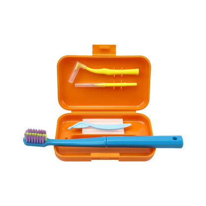 1 Box Dental Cleaning Care Kits Portable Travel Oral Teeth Cleaning Set Detachable Toothbrush Interdental Brush Storage Case