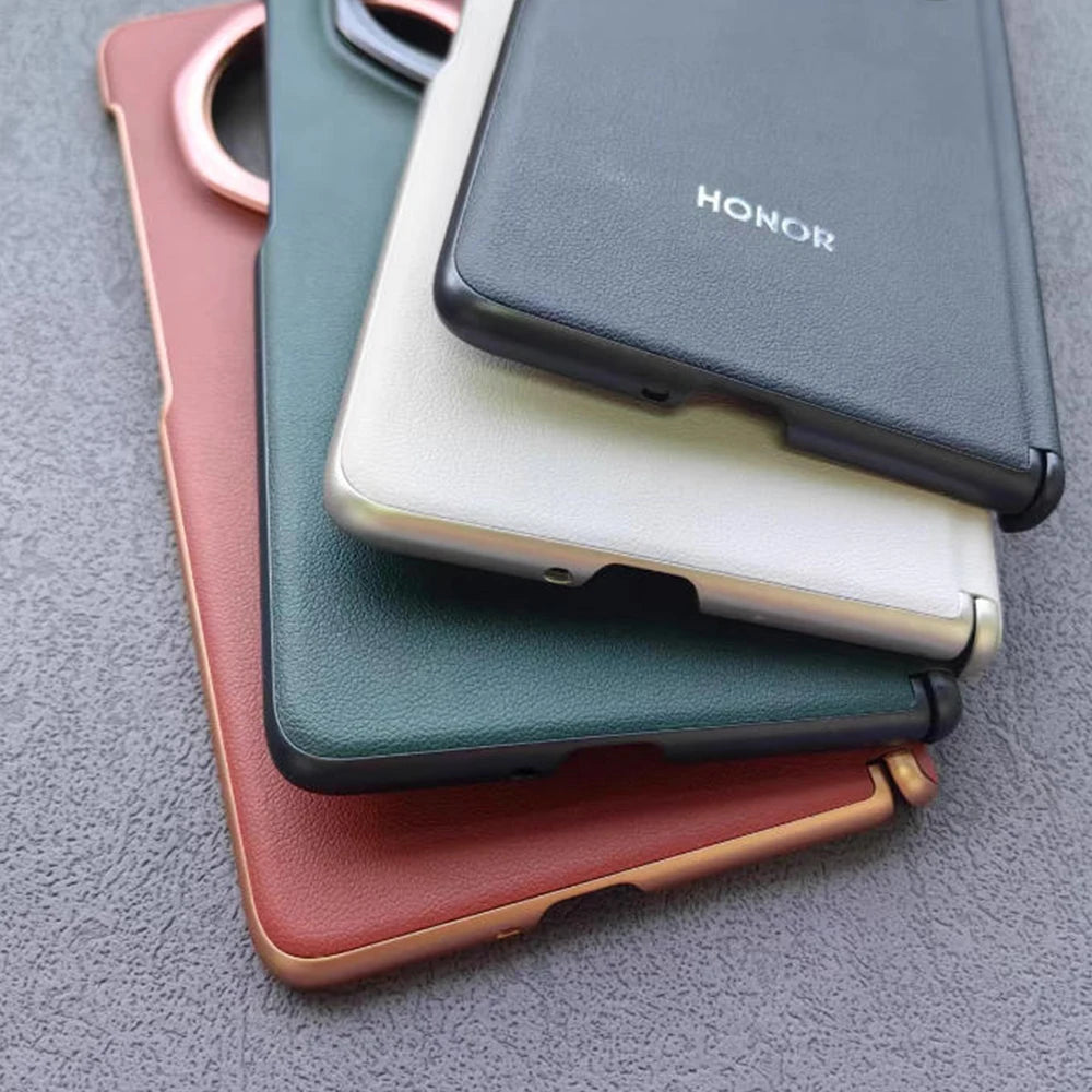 For Honor Magic V3 FCP-N49 Leather Phone Case Slim Flip Shockproof Back Cover Bumper HONOR Magic V3 5G PU Bracket Protect Shell