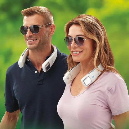 Mini Neck Portable Bladeless Fan Rechargeable Leafless Hanging Fans Air Cooler Cooling Wearable Neckband Fans