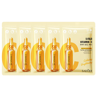 5/10pcs SADOER Nicotinamide Vitamin C Face Mask Hyaluronic Acid Moisturizing Hydrating Facial Masks Korean Cosmetics Skin Care