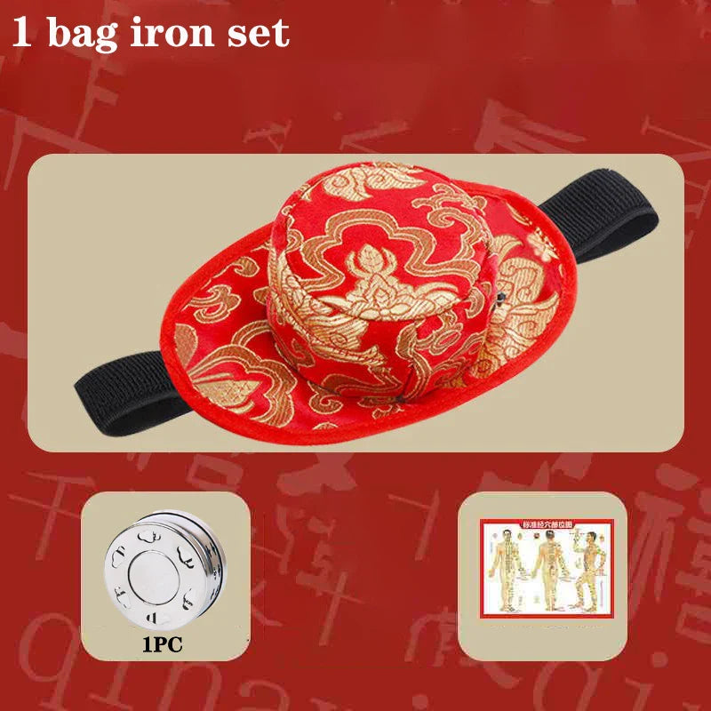 Red Embroidery Moxibustion Bag Moxa Burner Acupuncture Heating Therapy Warm Uterus Chinese medicines Massage Gun Body Massager