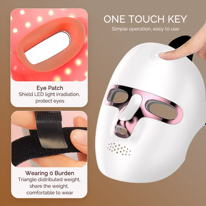 Recharge LED Facial Mask 7 Colors Face Skin Care Mask Anti Acne Therapy Skin Rejuvenation Wrinkle Removal Skin Brightening