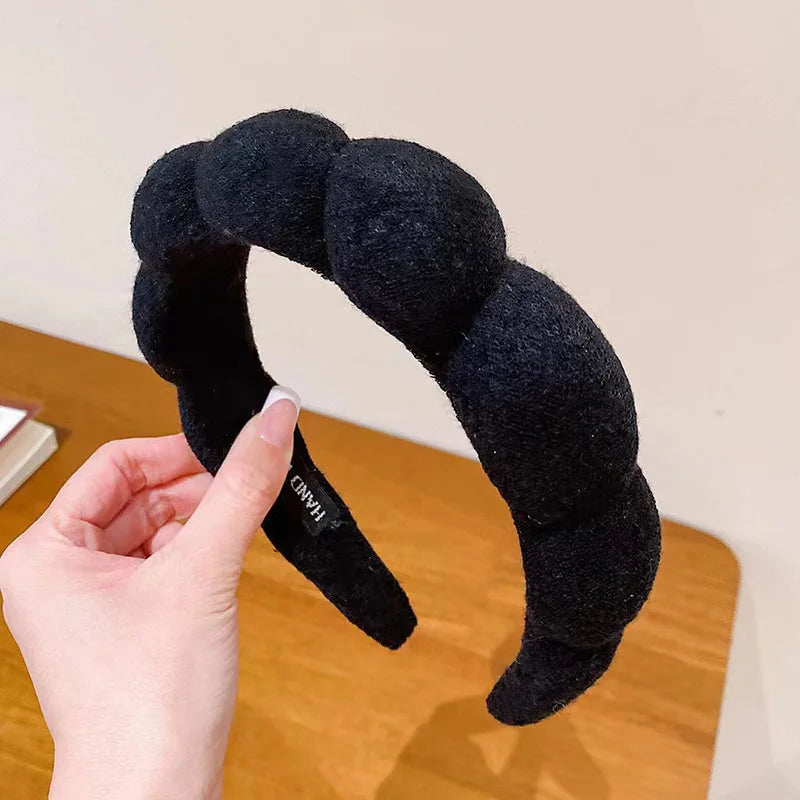 Simple Cloud Sponge Headband for Women Korean Style Candy Color Wide Brim Headband Fashion Girl Face Wash Headband Hair Accessor