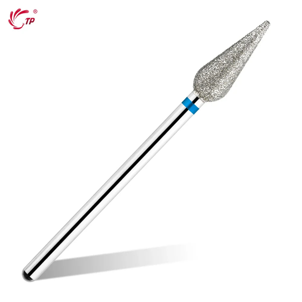 TP 3pcs/set Flame Diamond Nail Drill Bits 3/32'' Russian Electric File Bits Milling Cutter for Manicure Cuticle Remove Nail Tool