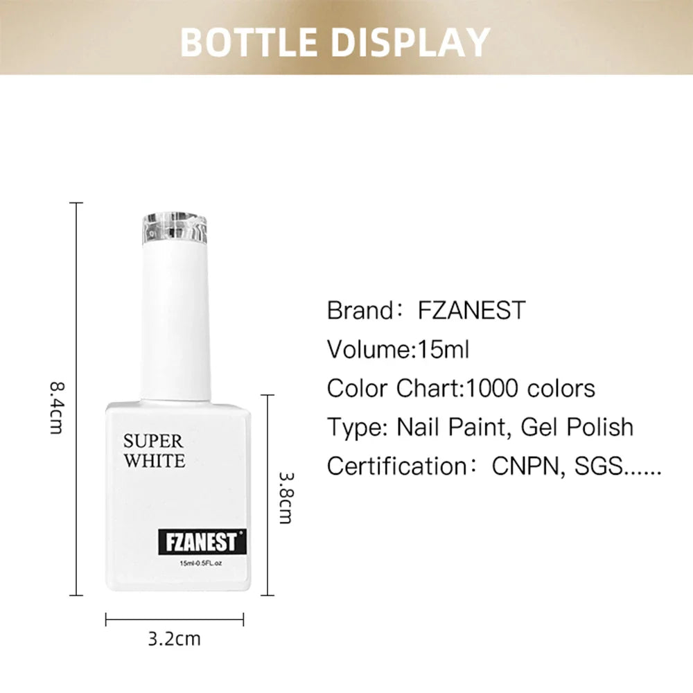 Super White Gel Polish Not Yellowing Super Black Nail Polish 15ml Bottles Private Label Colour Led uv Gel Nail Polish