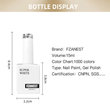Super White Gel Polish Not Yellowing Super Black Nail Polish 15ml Bottles Private Label Colour Led uv Gel Nail Polish