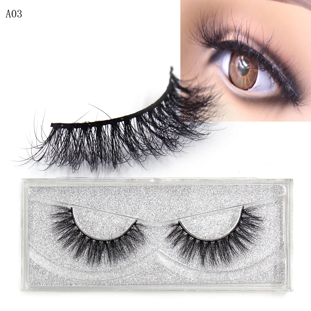 LEHUAMAO 3D Mink Eyelash Fluffy Cross Thick Natural Fake Eyelashes Lashes Dramatic Makeup Eye Lashes Handmade False Eyelash