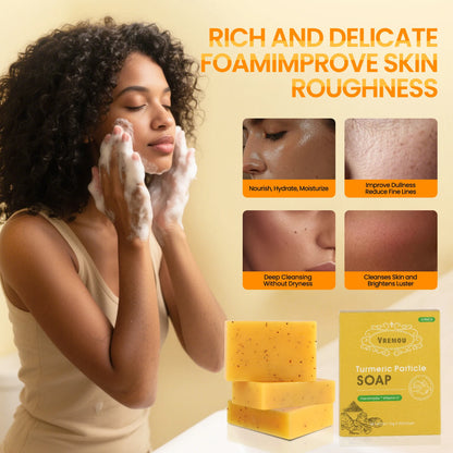 Lemon and Turmeric Kojic Acid Soap - Vitamin C, Retinol - Hyaluronic Acid, Vitamin E, Shea Butter, Castile Olive Oil - 3 Pack